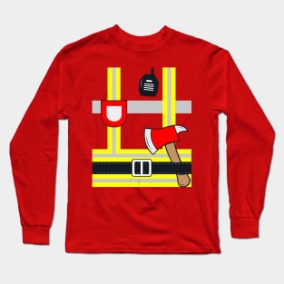 Costume Firefighter Fireman Long Sleeve T-Shirt